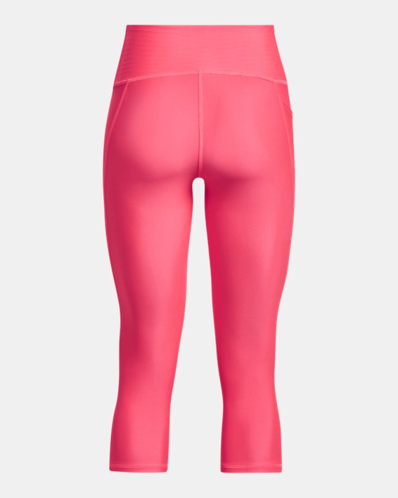 Women's HeatGear® No-Slip Waistband Capris in Pink image number 5